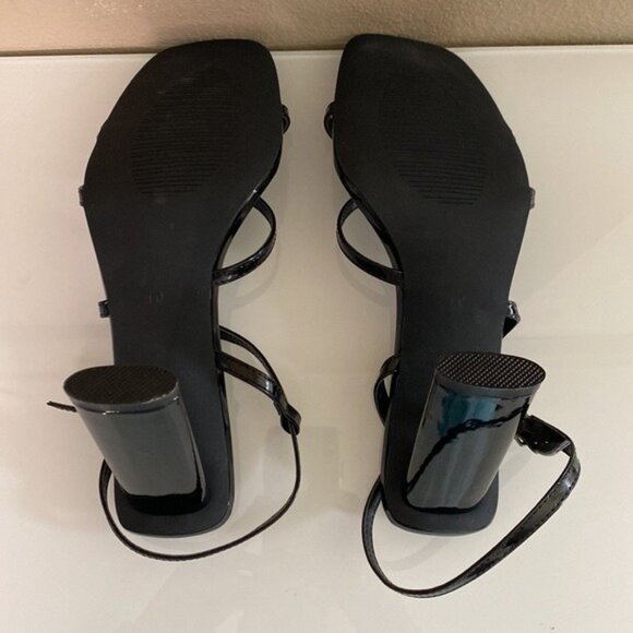 Black Strappy Sandals Size 10 - Picture 5 of 7